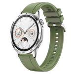 For Huawei Watch GT4 46mm Tire Pattern Silver Buckle Silicone Watch Band(Green)