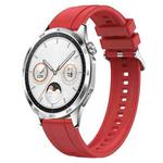 For Huawei Watch GT4 46mm Tire Pattern Silver Buckle Silicone Watch Band(Red)