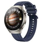 For Huawei Watch 4 Pro Tire Pattern Silver Buckle Silicone Watch Band(Midnight Blue)