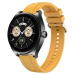 For Huawei Watch GT3 SE / Watch Buds Tire Pattern Silver Buckle Silicone Watch Band(Yellow)