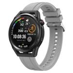 For Huawei Watch3 Pro New / GT Runner Tire Pattern Silver Buckle Silicone Watch Band(Light Gray)