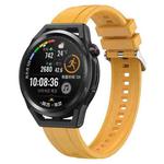 For Huawei Watch3 Pro New / GT Runner Tire Pattern Silver Buckle Silicone Watch Band(Yellow)