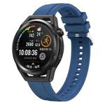 For Huawei Watch3 Pro New / GT Runner Tire Pattern Silver Buckle Silicone Watch Band(Blue)
