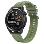 For Huawei Watch3 Pro New / GT Runner Tire Pattern Silver Buckle Silicone Watch Band(Green)