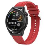 For Huawei Watch3 Pro New / GT Runner Tire Pattern Silver Buckle Silicone Watch Band(Red)