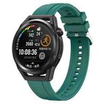 For Huawei Watch3 Pro New / GT Runner Tire Pattern Silver Buckle Silicone Watch Band(Dark Green)