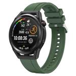 For Huawei Watch3 Pro New / GT Runner Tire Pattern Silver Buckle Silicone Watch Band(Hu Yang Green)