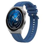 For Huawei Watch GT3 Pro 46mm Tire Pattern Silver Buckle Silicone Watch Band(Blue)