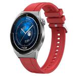 For Huawei Watch GT3 Pro 46mm Tire Pattern Silver Buckle Silicone Watch Band(Red)
