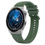 For Huawei Watch GT3 Pro 46mm Tire Pattern Silver Buckle Silicone Watch Band(Hu Yang Green)