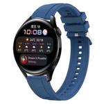 For Huawei Watch 3 / 3 Pro Tire Pattern Silver Buckle Silicone Watch Band(Blue)