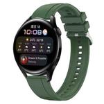 For Huawei Watch 3 / 3 Pro Tire Pattern Silver Buckle Silicone Watch Band(Hu Yang Green)