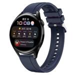 For Huawei Watch 3 / 3 Pro Tire Pattern Silver Buckle Silicone Watch Band(Midnight Blue)