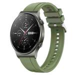 For Huawei Watch GT2 Pro / GT 2e / GT2 46mm Tire Pattern Silver Buckle Silicone Watch Band(Green)