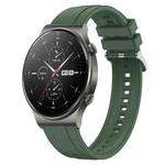 For Huawei Watch GT2 Pro / GT 2e / GT2 46mm Tire Pattern Silver Buckle Silicone Watch Band(Hu Yang Green)