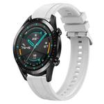 For Huawei Watch GT 42mm / 46mm Tire Pattern Silver Buckle Silicone Watch Band(White)