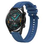 For Huawei Watch GT 42mm / 46mm Tire Pattern Silver Buckle Silicone Watch Band(Blue)