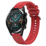 For Huawei Watch GT 42mm / 46mm Tire Pattern Silver Buckle Silicone Watch Band(Red)