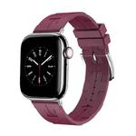 For Apple Watch SE 2023 40mm H Texture Soft Silicone Buckle Watch Band(Wine)