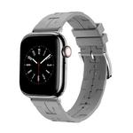 For Apple Watch Ultra 49mm H Texture Soft Silicone Buckle Watch Band(Gray)