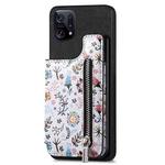 For OPPO Find X5 Retro Painted Zipper Wallet Back Phone Case(Black)
