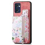 For OPPO Reno7 5G /Find X5 Lite Retro Painted Zipper Wallet Back Phone Case(Pink)