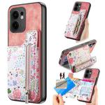 For OPPO Reno13 F Retro Painted Zipper Wallet Back Phone Case(Pink)