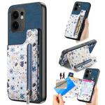 For OPPO Reno13 F Retro Painted Zipper Wallet Back Phone Case(Blue)