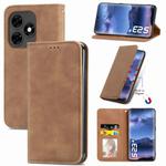 For Tecno Itel S23+ Retro Skin Feel Magnetic Flip Leather Phone Case(Brown)