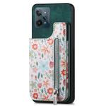 For Realme C31 Retro Painted Zipper Wallet Back Phone Case(Green)
