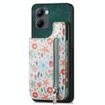 For Realme C33 Retro Painted Zipper Wallet Back Phone Case(Green)