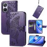 For Blackview A200 Pro Butterfly Love Flower Embossed Leather Phone Case(Purple)