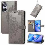For Blackview A200 Pro Mandala Flower Embossed Leather Phone Case(Gray)