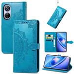 For Blackview A200 Pro Mandala Flower Embossed Leather Phone Case(Blue)