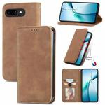 For Google Pixel 9a Retro Skin Feel Magnetic Horizontal Flip Leather Phone Case(Brown)