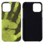 For iPhone 15 Pro Max Thermal Sensor Discoloration Silicone Phone Case(Black Green)