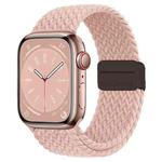 For  Apple Watch SE 2023 40mm Nylon Woven Magnetic Fold Buckle Watch Band(Milk Tea Color)