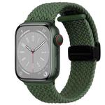 For Apple Watch SE 2022 40mm Nylon Woven Magnetic Fold Buckle Watch Band(Green)