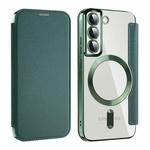 For Samsung Galaxy S22+ 5G MagSafe Magnetic RFID Anti-theft Leather Phone Case(Green)