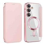 For Samsung Galaxy A35 5G MagSafe Magnetic RFID Anti-theft Leather Phone Case(Pink)