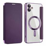 For Samsung Galaxy A05s Shield MagSafe RFID Anti-theft Leather Phone Case(Purple)