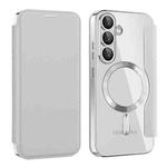 For Samsung Galaxy S25 5G Shield MagSafe RFID Anti-theft Leather Phone Case(Grey)