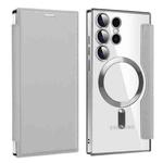 For Samsung Galaxy S25 Ultra 5G Shield MagSafe RFID Anti-theft Leather Phone Case(Grey)