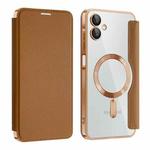 For Samsung Galaxy A06 4G Shield MagSafe RFID Anti-theft Leather Phone Case(Brown)