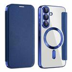 For Samsung Galaxy A56 5G Shield MagSafe RFID Anti-theft Leather Phone Case(Dark Blue)