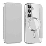 For Samsung Galaxy A56 5G Shield MagSafe RFID Anti-theft Leather Phone Case(Grey)