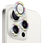 For iPhone 15 Pro / 15 Pro Max NORTHJO Camera Lens Protector Tempered Glass Bling Glitter Metal Ring Film(Colorful)