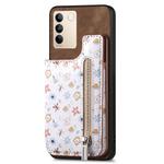 For vivo S16e / V27e Retro Painted Zipper Wallet Back Phone Case(Brown)