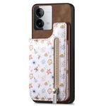 For vivo iQOO Z8 Retro Painted Zipper Wallet Back Phone Case(Brown)