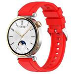 For Huawei Watch GT4 46mm Official Steps Style Silver Buckle Silicone Watch Band(Red)